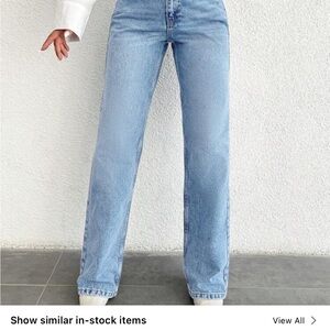 SHEIN Light Blue Straight Leg Jeans